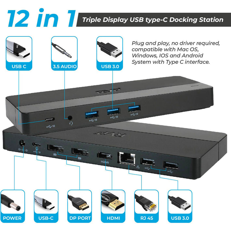 RVP+ RVP-022818 12-in-1 USB-C 3.2 Gen 2 Docking Station