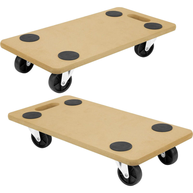 Mount-It! Small Platform Wooden Mover Dolly (2-Pack)