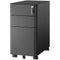 Mount-It! Slim Rolling File Cabinet with 3 Drawers (Black)