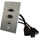 Comprehensive HDMI, USB-A, and USB-C Pass-Through Single-Gang Aluminum Wall Plate