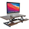 Mount-It! Electric Standing Desk Converter with 38" Desktop (Dark Walnut)