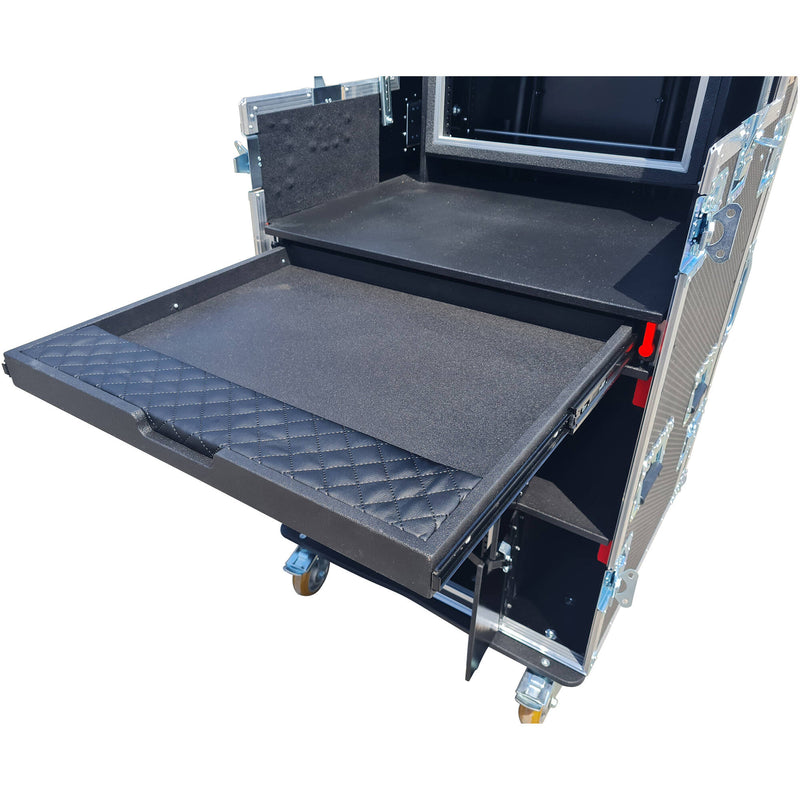 ProX Mobile AV Broadcasting Streaming Recording Studio Workstation Case (4 RU Top, 12 RU Bottom, Aluminum Finish)