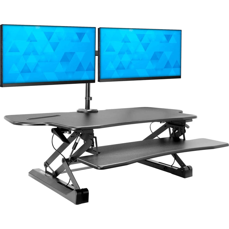 Mount-It! Extra Wide Sit-Stand Desk Converter with Dual Monitor Mount