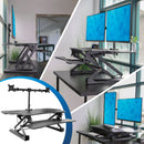 Mount-It! Extra Wide Sit-Stand Desk Converter with Dual Monitor Mount