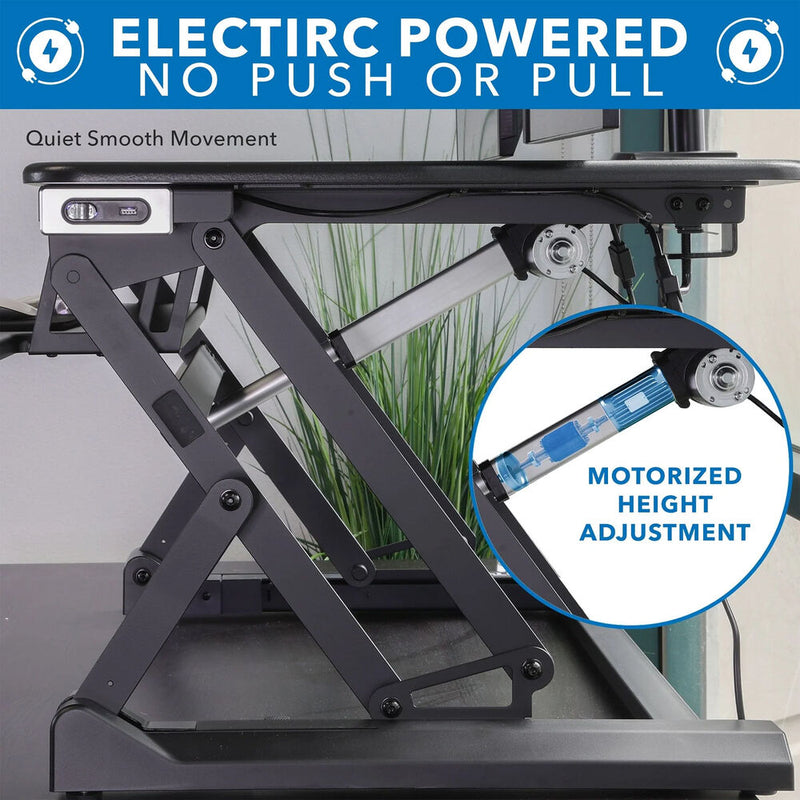 Mount-It! Electric Sit-Stand Desk Converter With Dual Monitor Mount