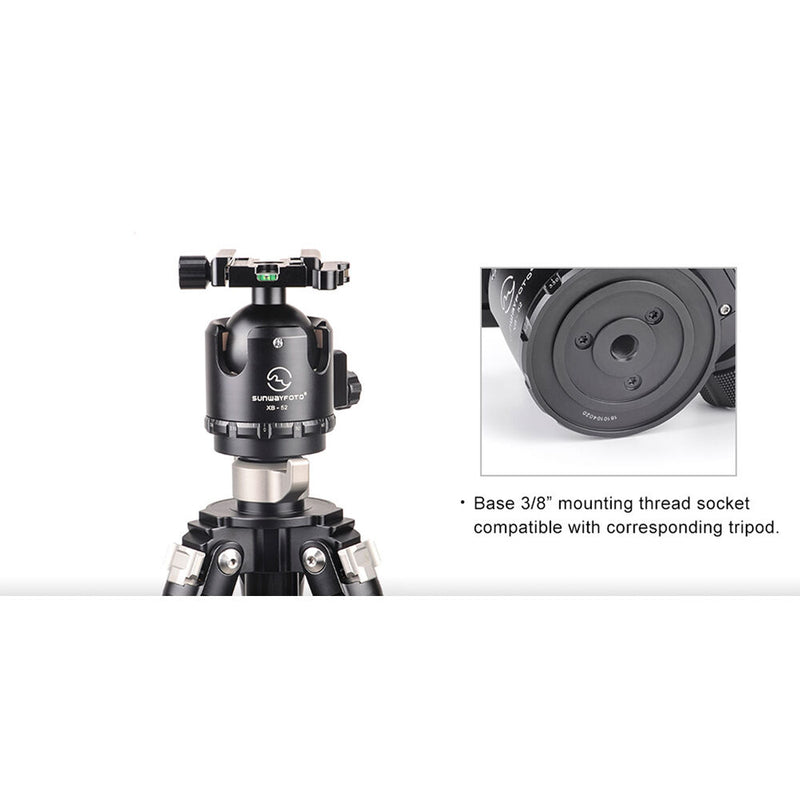 Sunwayfoto XB-52DL Low-Profile Ball Head with Arca-Type Lever Release QR Clamp