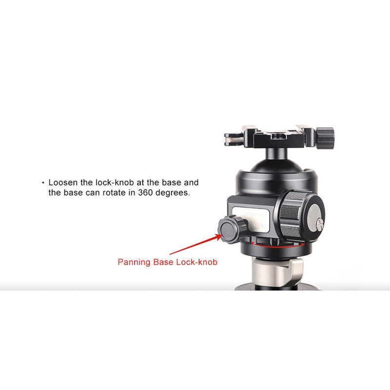 Sunwayfoto XB-52DL Low-Profile Ball Head with Arca-Type Lever Release QR Clamp