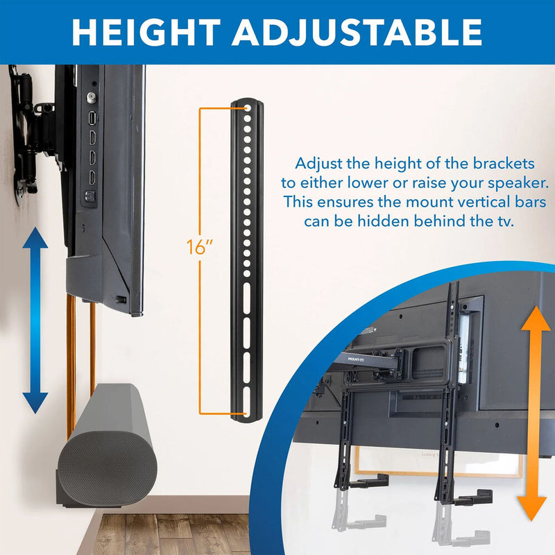 Mount-It! MI-SB50 Universal Soundbar Mount Brackets for TV And Wall Installation