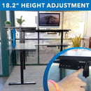 Mount-It! Large Height Adjustable L-Shaped Corner Sit-Stand Desk (Black)