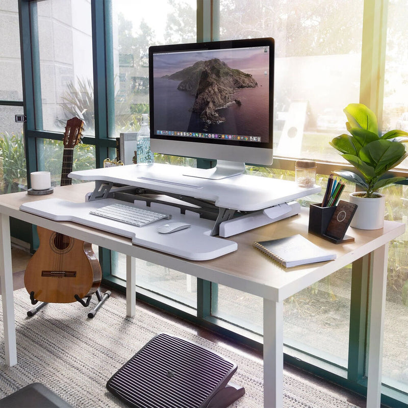 Mount-It! Standing Desk Converter with 38" Desktop (White)