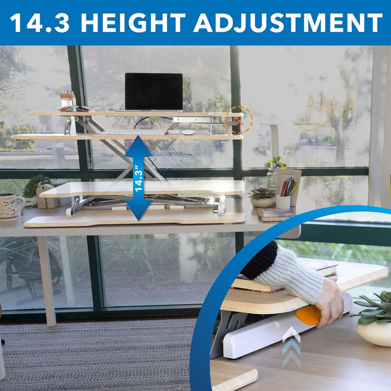 Mount-It! Standing Desk Converter with 38" Desktop (Maple)