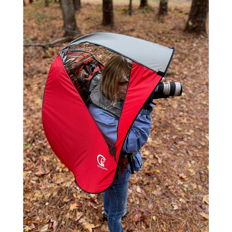 GoShelter Hands-Free Canopy (Cherry Red/Gray)