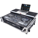 ProX ATA Flight-Style Road Case for RANE Four DJ Controller with Laptop Shelf with&nbsp;Wheels (1 RU, Aluminum)