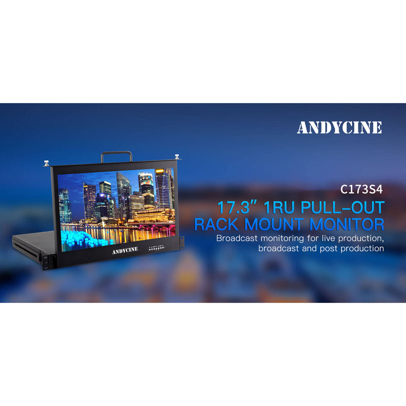 ANDYCINE C173S4 17.3" Pullout Rackmount Monitor