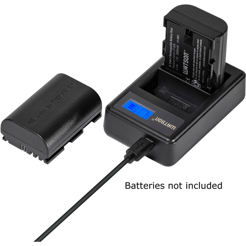 Watson Mini Duo&nbsp;USB-C Charger for Canon LP-E6, LP-E6N, and LP-E6NH Batteries