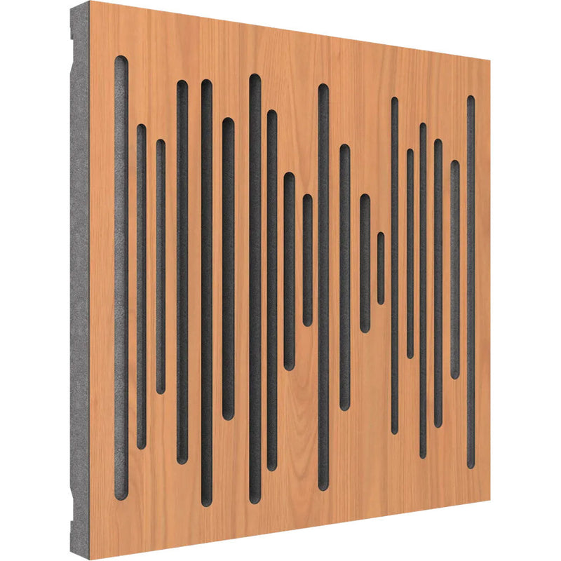 Vicoustic Wavewood Diffuser Ultra MKII Acoustic Panel (Locarno Cherry with Gray Channels, 3-Pack)