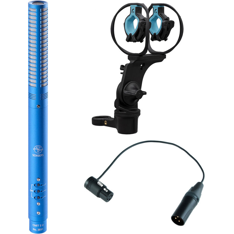 Schoeps CMIT RAD-1 Set CMIT 5 Shotgun Microphone, Radius RAD-1 Shockmount, Foam Windscreen, Case (Blue)