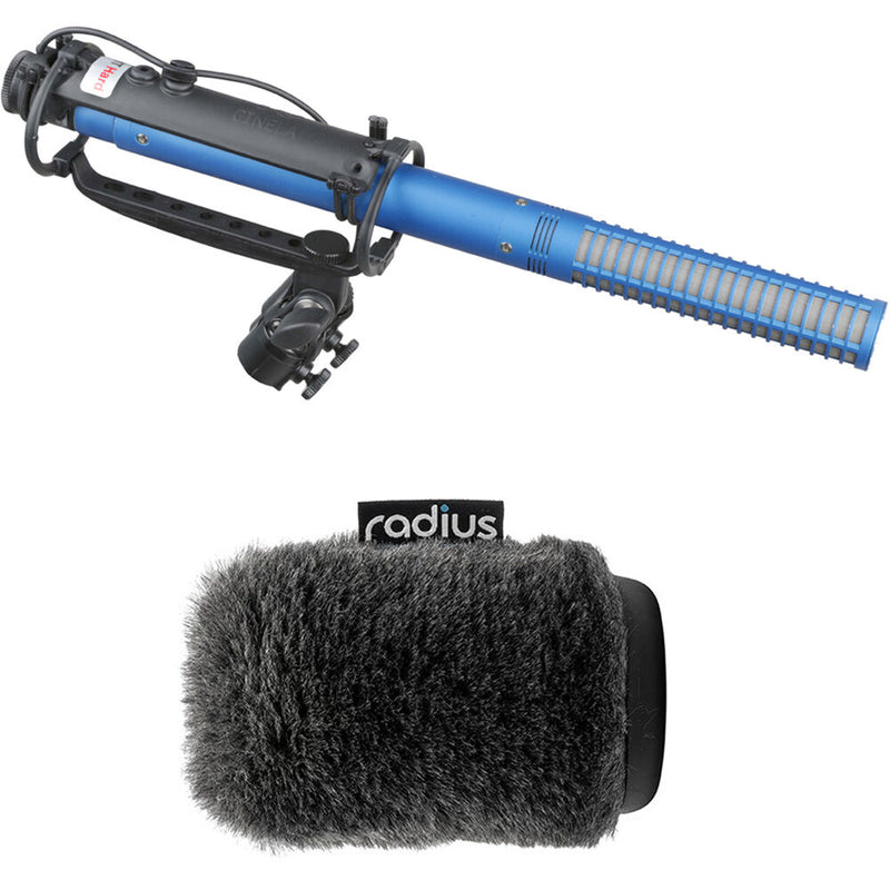 Schoeps CMIT E-OSIX H Set CMIT 5 Shotgun Microphone with Cinela E-OSIX-H Hard Elastic Suspension and Nimbus Windshield (Blue)