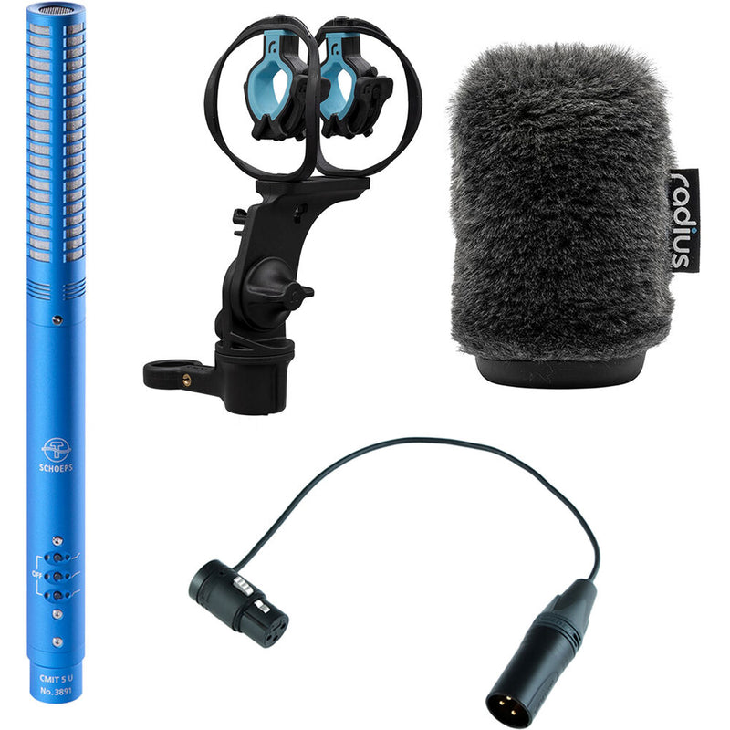 Schoeps CMIT RAD-2 Set CMIT 5 Shotgun Microphone with Radius RAD-2 Shockmount and Nimbus Windshield (Blue)