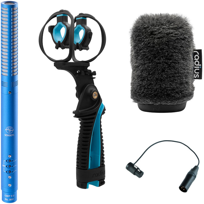 Schoeps CMIT RAD-3 Set CMIT 5 Shotgun Microphone, Radius RAD-3 Shockmount, Nimbus Windshield, Case (Blue)