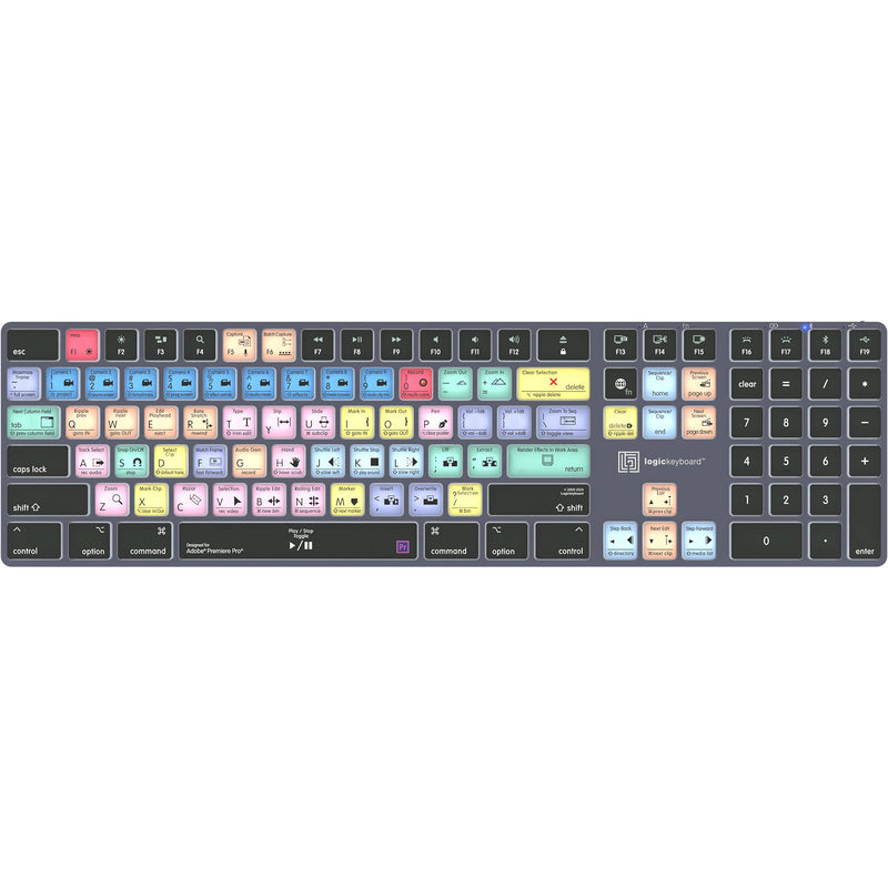 Logickeyboard TITAN Adobe Premiere Pro CC Wireless Keyboard for Mac