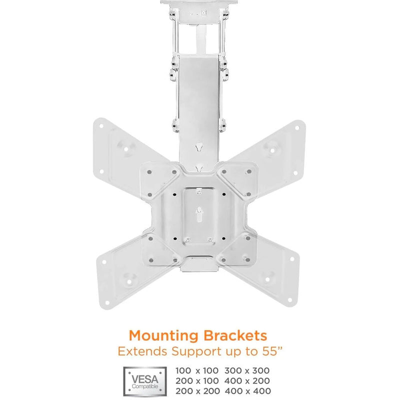 Mount-It! MI-4223W Retractable Motorized Ceiling TV Mount for 32 to 55" Displays (White)