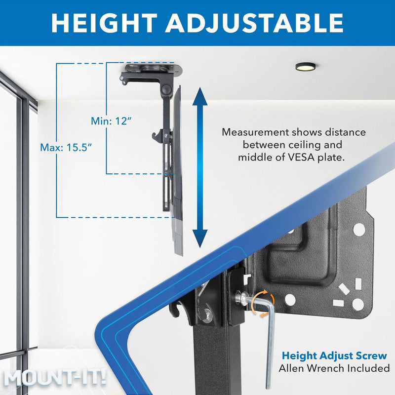 Mount-It! MI-4225 Flip-Down Ceiling TV Mount for 23 to 55" Displays (Black)