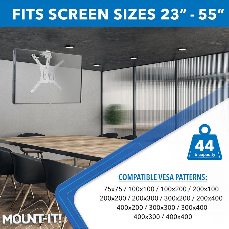 Mount-It! MI-4225WHT Flip-Down Ceiling TV Mount for 23 to 55" Displays (White)