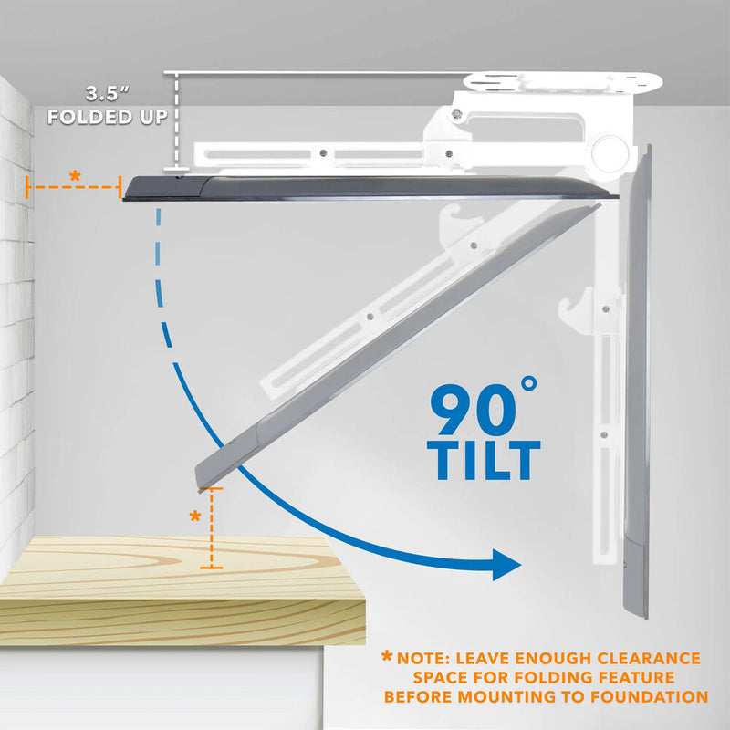 Mount-It! MI-4225WHT Flip-Down Ceiling TV Mount for 23 to 55" Displays (White)