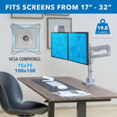 Mount-It! MI-6772 Full-Motion Dual-Monitor Desk Mount for 19 to 32" Displays