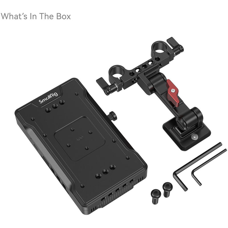 SmallRig V-Mount Battery Adapter Plate with 15mm LWS Rod Clamp & Adjustable Arm