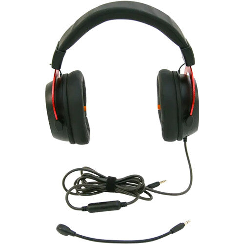 Califone GS3000 Over-Ear Headphones with Removable Gooseneck Microphone (Black and Red)