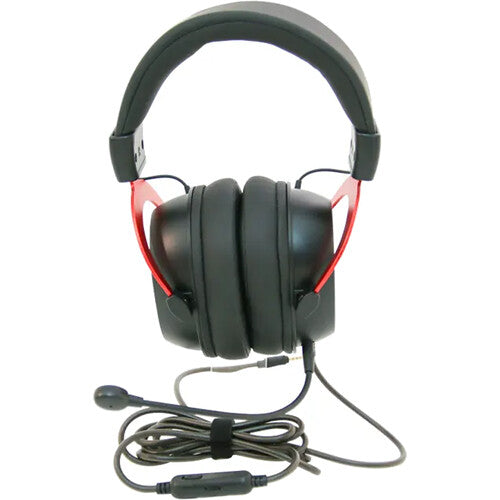 Califone GS3000 Over-Ear Headphones with Removable Gooseneck Microphone (Black and Red)