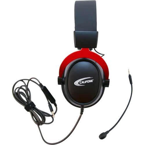 Califone GS3000 Over-Ear Headphones with Removable Gooseneck Microphone (Black and Red)