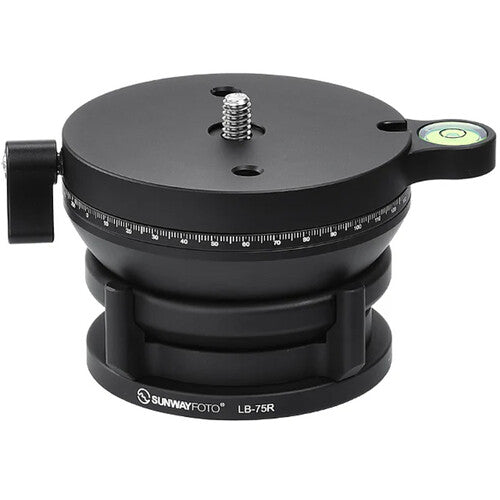 Sunwayfoto LB-75R Leveling Base&nbsp;with Panoramic Platform and External Bubble Level (Black)