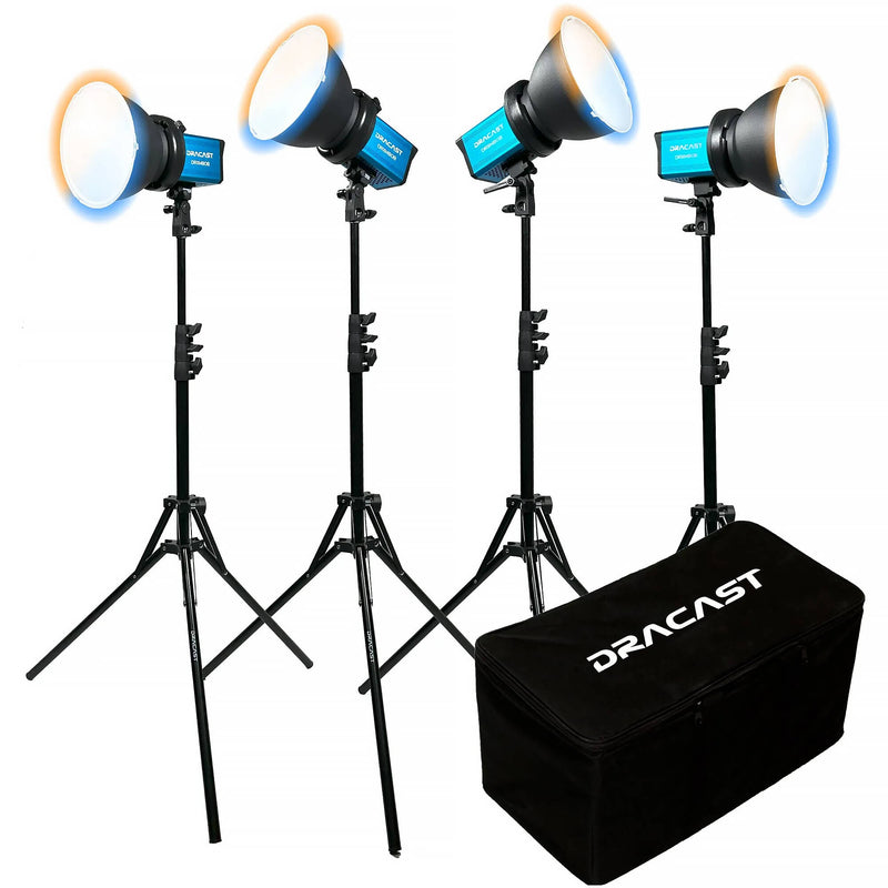 Dracast X Series M80B Bi-Color LED Monolight (V-Mount, 4-Light Kit with Nylon Case)