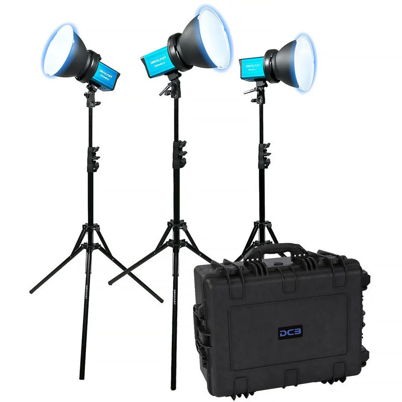 Dracast X Series M80D Daylight LED Monolight (V-Mount, 3-Light Kit with Hard Case)