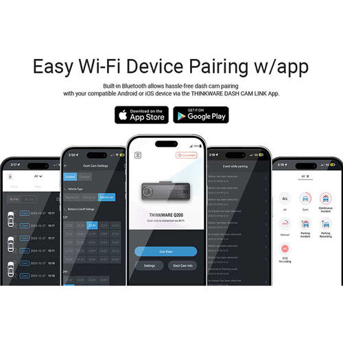 Thinkware Q200 Wi-Fi Dash Cam with Rear-View Camera & 32GB microSD Card