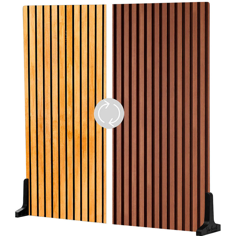 V-FLAT WORLD Duo-Board Double-Sided Background (Wood Slats Light/Wood Slats Dark, 24 x 24")