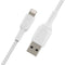 Belkin BoostCharge Braided Lightning to USB-A Cable (3.3', White)