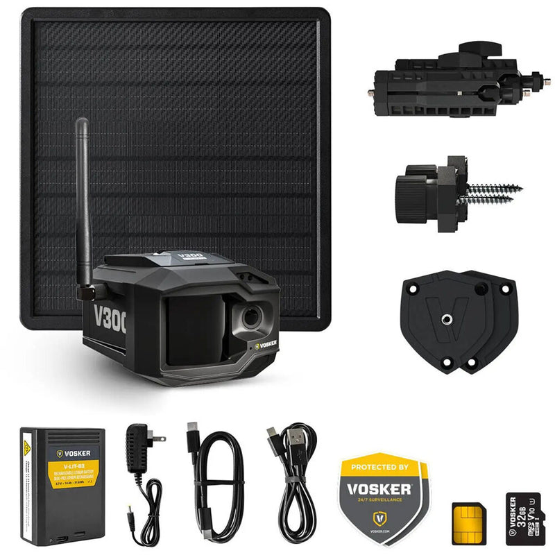 VOSKER V300 Ultimate 4G LTE Security Camera with External Solar Panel