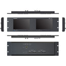 Lilliput Dual 7" Rackmount Monitors with 12G-SDI & HDMI 2.0 (3 RU)