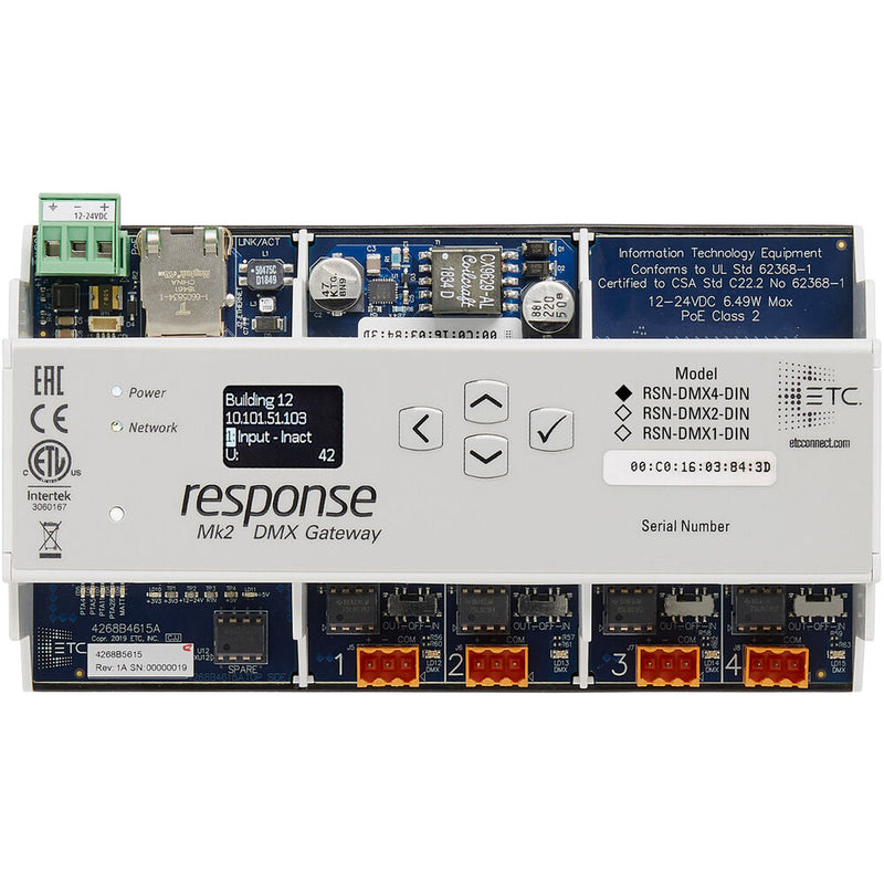 ETC Response Mk2 One-Port DMX/RDM Gateway (DIN Rail)