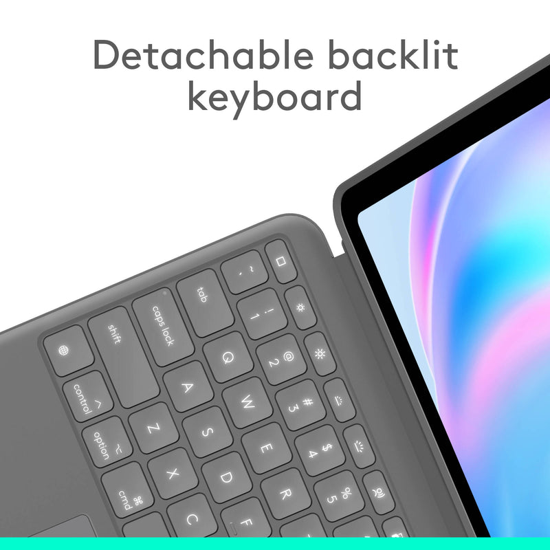 Logitech Combo Touch Backlit Keyboard Case for Apple 13" iPad Air M2 (Oxford Gray)