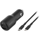 Belkin 42W Dual Car Charger with USB-C to Lightning Cable