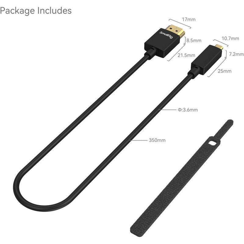 SmallRig 3042B Micro-HDMI to HDMI Cable (13.8")