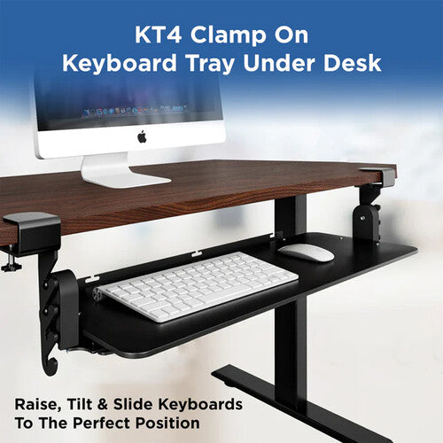 Uncaged Ergonomics KT4 Clamp-On Under-Desk Keyboard Tray (Black)