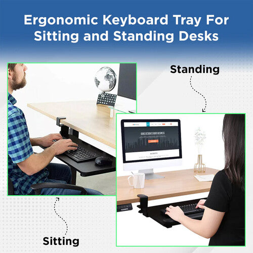 Uncaged Ergonomics KT4 Clamp-On Under-Desk Keyboard Tray (Black)