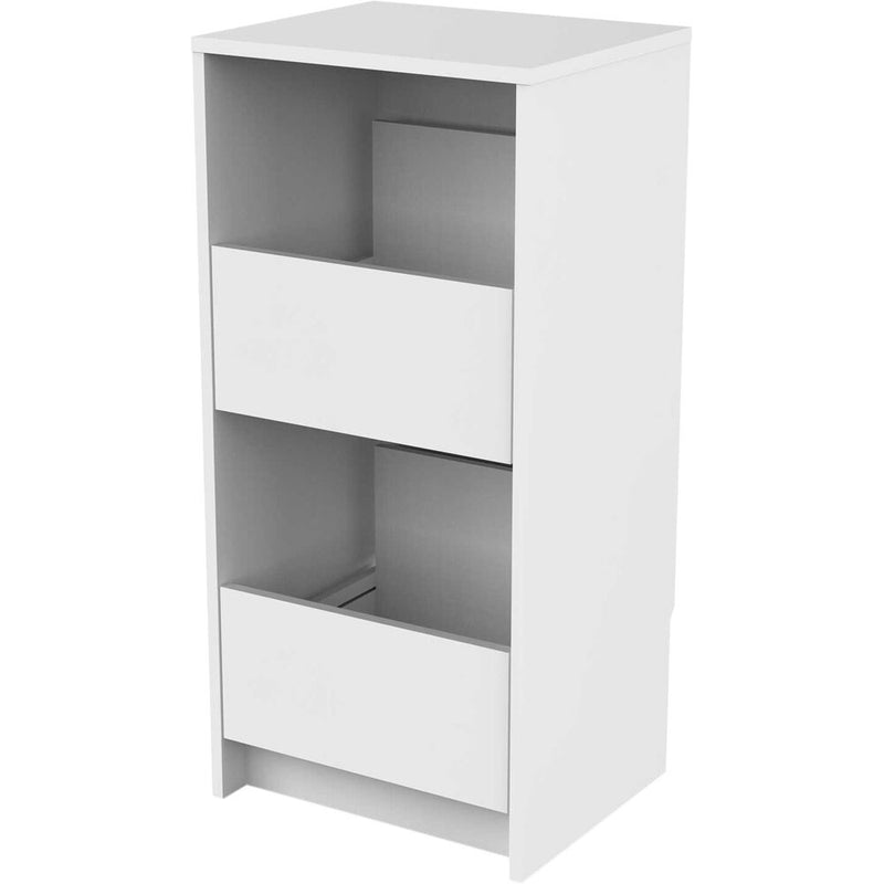 GLORIOUS Vinyl Vault Record Storage Cabinet with Soft-Closing Drawers (White)