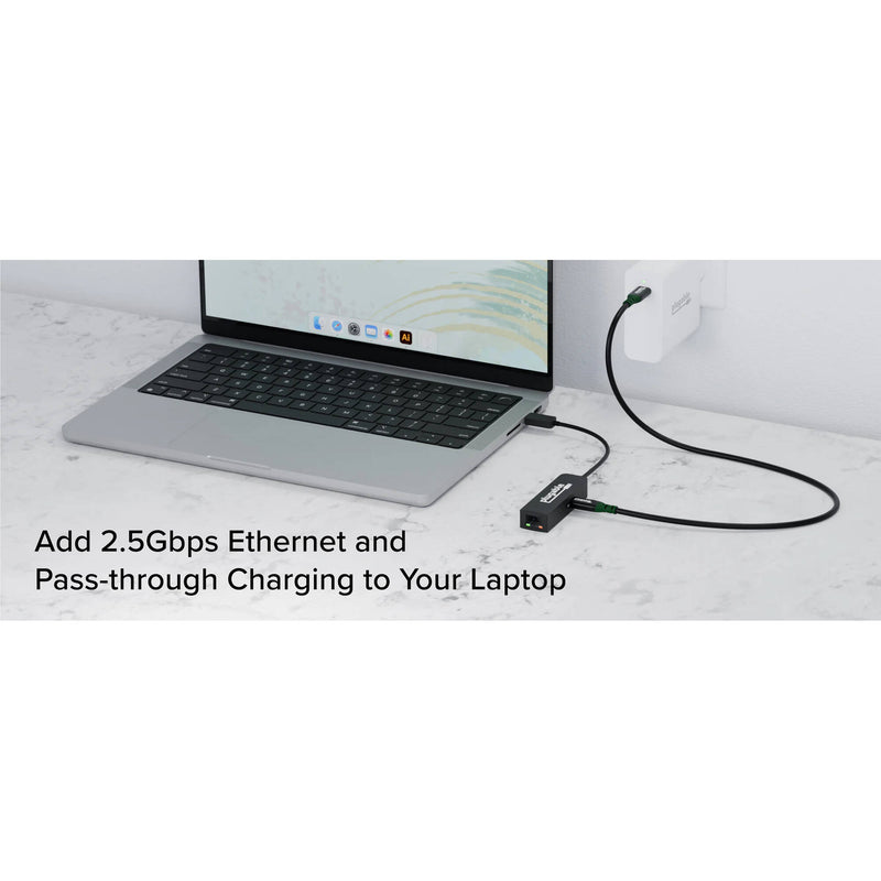 Plugable 2.5 Gigabit Ethernet to USB-C Adapter with 100W Charging